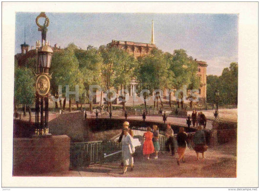 view of Engineer´s Castle - bridge - Leningrad - St. Petersburg - 1959 - Russia USSR - unused - JH Postcards