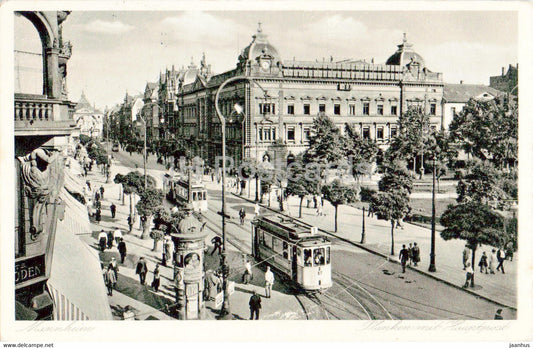 Mannheim - Planken mit Hauptpost - tram - 1953 - old postcard - Germany - used - JH Postcards