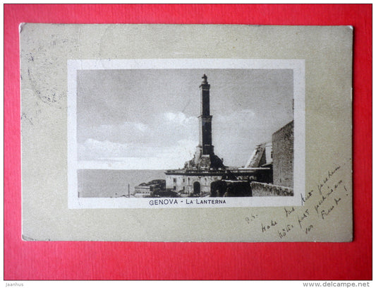 La Lanterna - Genova - Genoa - old postcard - Italy - sent from Italy San Remo to Estonia Reval Imperial Russia 1914 - JH Postcards