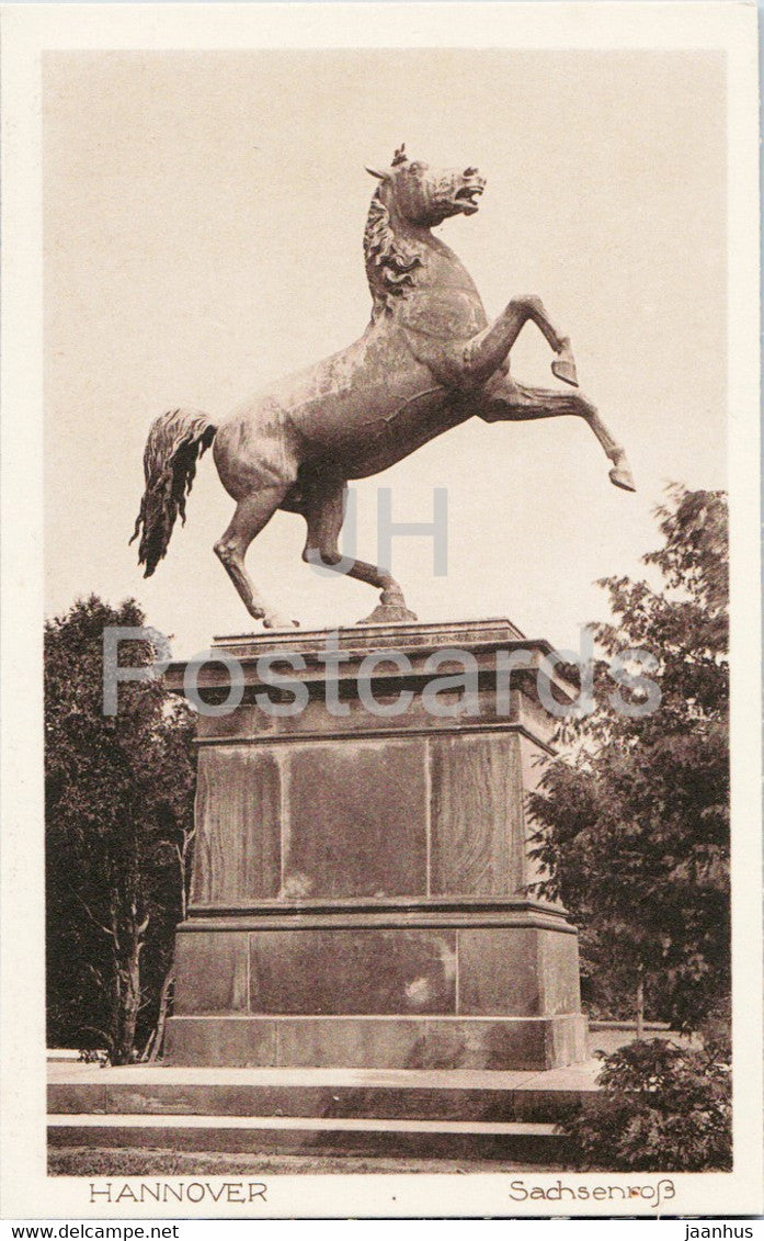 Hannover - Sachsenross - monument - horse - old postcard - Germany - unused - JH Postcards