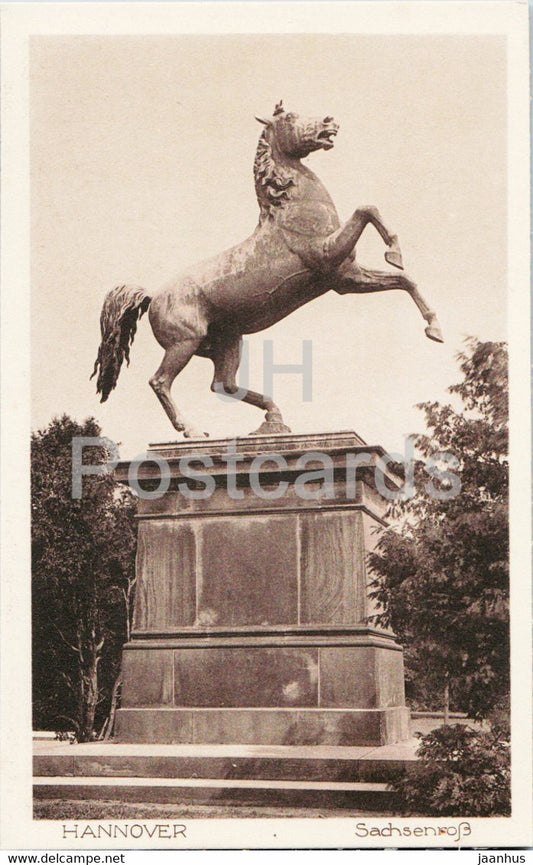 Hannover - Sachsenross - monument - horse - old postcard - Germany - unused - JH Postcards