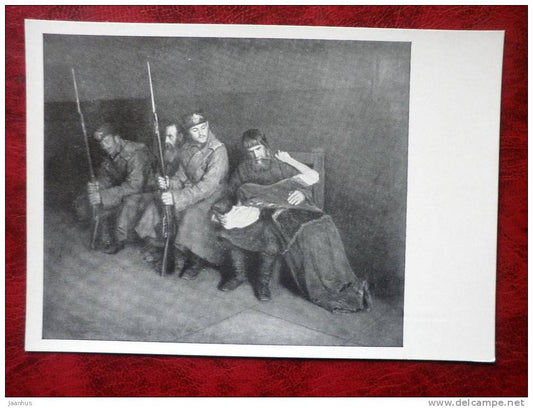 Painting by N. A. Kasatkin - in front of the District Court - russian art - unused - JH Postcards