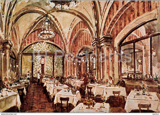 Ristorante Trasimeno - Perugia - Salone Centrale da Pranzo - Central Dining Room - restaurant - Italy - unused - JH Postcards