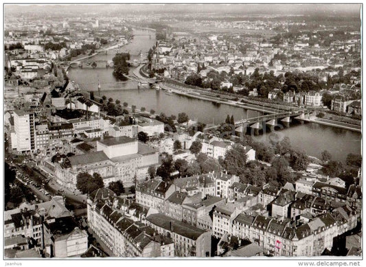 Frankfurt am Main - Main-Panorama - 1540/4 - Brücke - bridge - Germany - gelaufen - JH Postcards