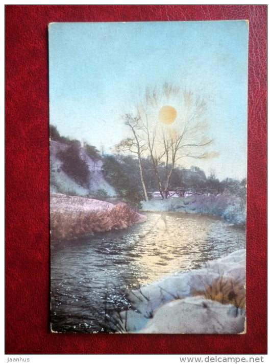 nature - river - winter landscape - EMES 438 - old postcard - France - unused - JH Postcards