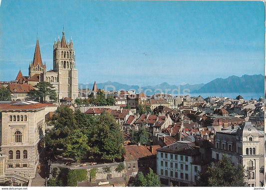 Lausanne - La Cathedrale et vue generale - cathedral - 5595 - 1975 - Switzerland - used - JH Postcards