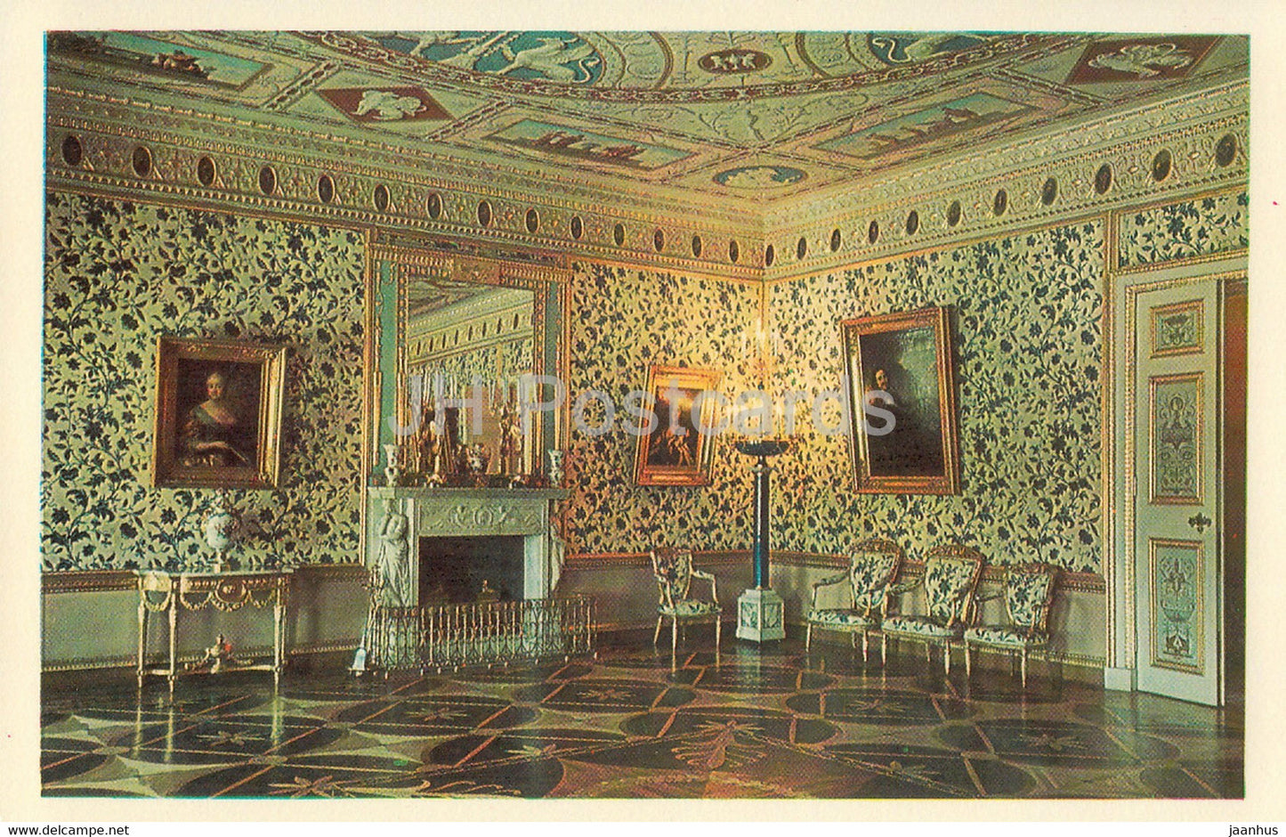 Town of Pushkin - Great (Yekaterinsky) Palace - Blue Parlour - 1971 - Russia USSR - unused - JH Postcards