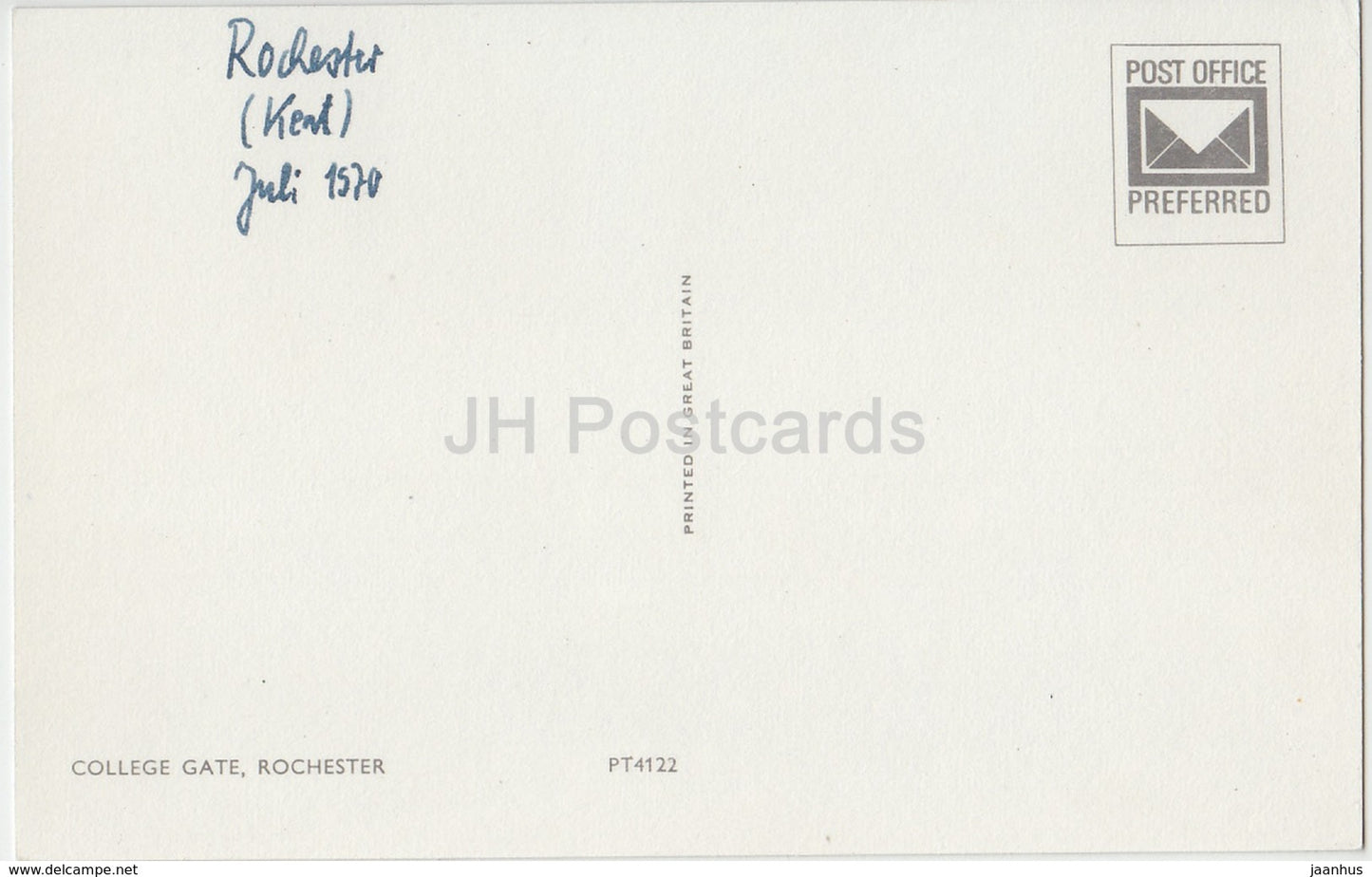Rochester - College Gate - PT4122 - 1970 - United Kingdom - England - used