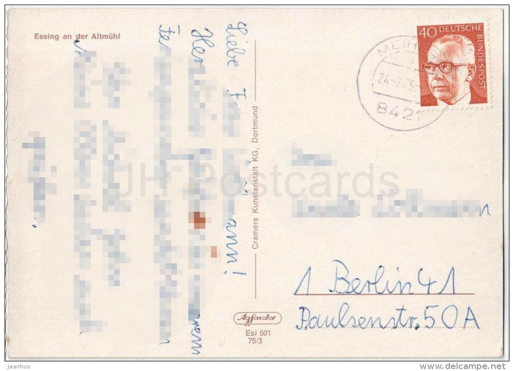 Essing an der Altmühl - Germany - 1975 gelaufen - JH Postcards