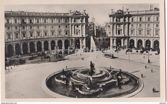 Roma - Rome - Piazza Esedra o Termini - tram - old postcard - Italy - unused - JH Postcards