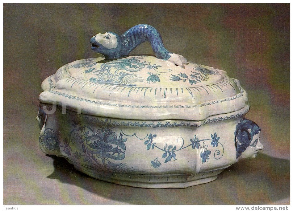 Soup Tureen , Grebenshchikov´s Factory - Russian porcelain of 18.-19. century - 1984 - Russia USSR - unused - JH Postcards