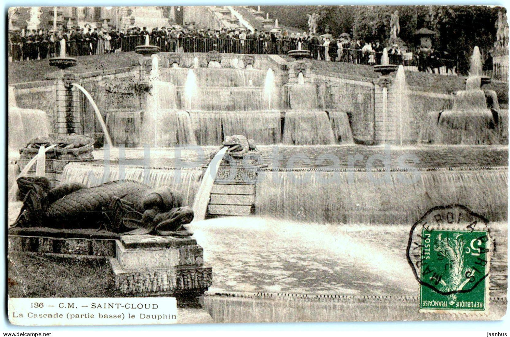 Saint Cloud - La Cascade  le Dauphin - 136 - old postcard - 1907 - France - used - JH Postcards
