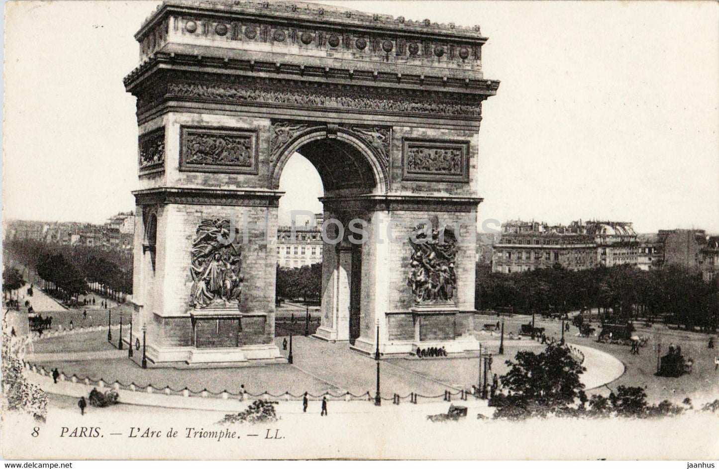 Paris - L'Arc de Triomphe - 8 - old postcard - 1913 - France - used - JH Postcards