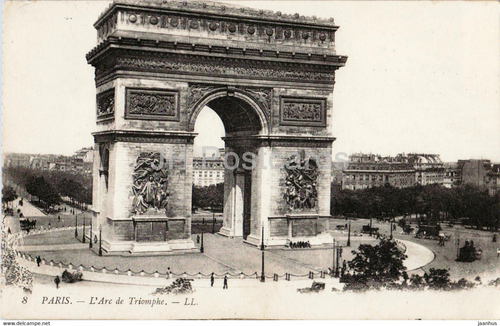 Paris - L'Arc de Triomphe - 8 - old postcard - 1913 - France - used - JH Postcards