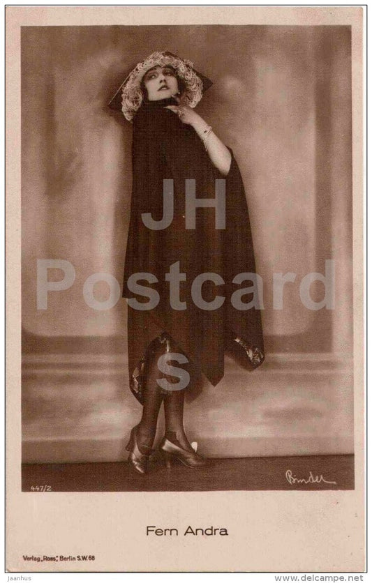 movie actress Fern Andra - film - 447/2 - Germany - used in 1924 - JH Postcards