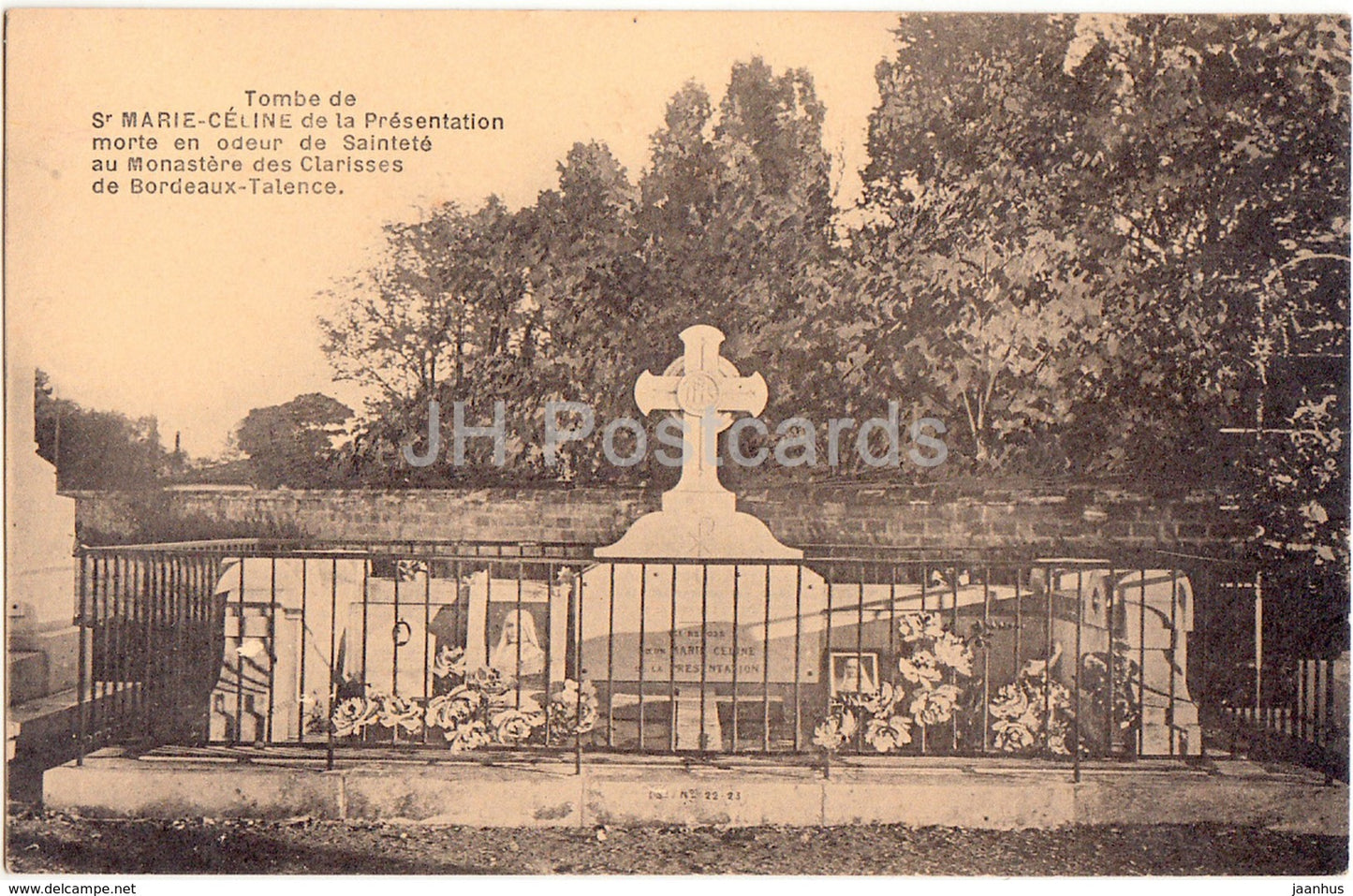 Tombe de Sr Marie Celine de la Presentation morte - 1943 - old postcard - France - used - JH Postcards