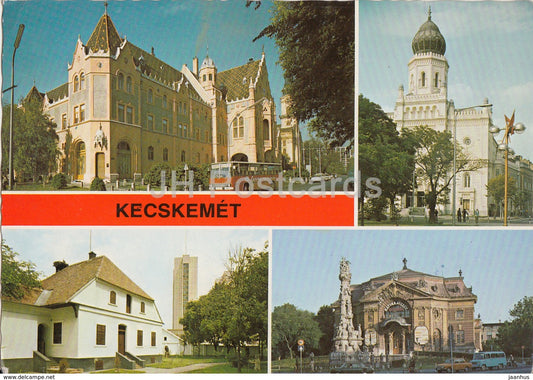 Kecskemet - church - architecture - multiview - 1980 - Hungary - used - JH Postcards