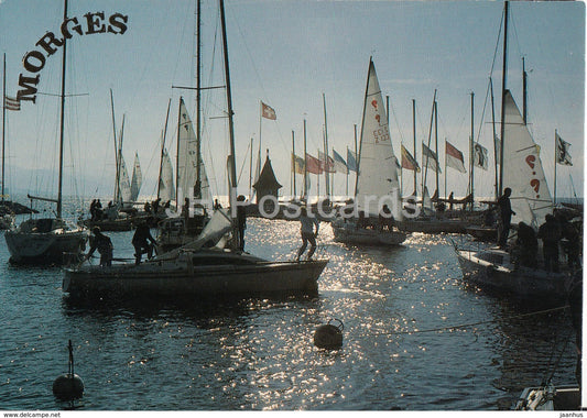 Morges - Fin de regate - sailing boat - End of Regatta - MR 124 - Switzerland - unused - JH Postcards