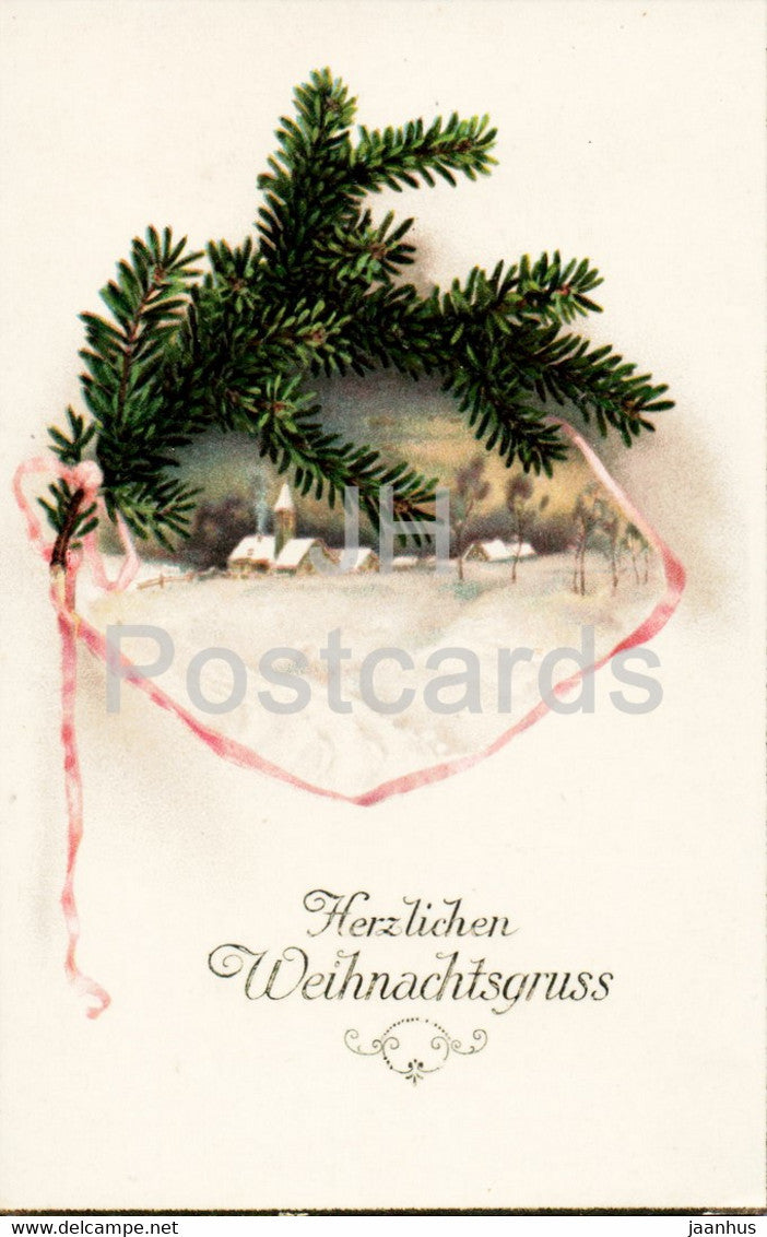 Christmas Greeting Card - Herzlichen Weihnachtsgruss - old postcard - Germany - unused - JH Postcards