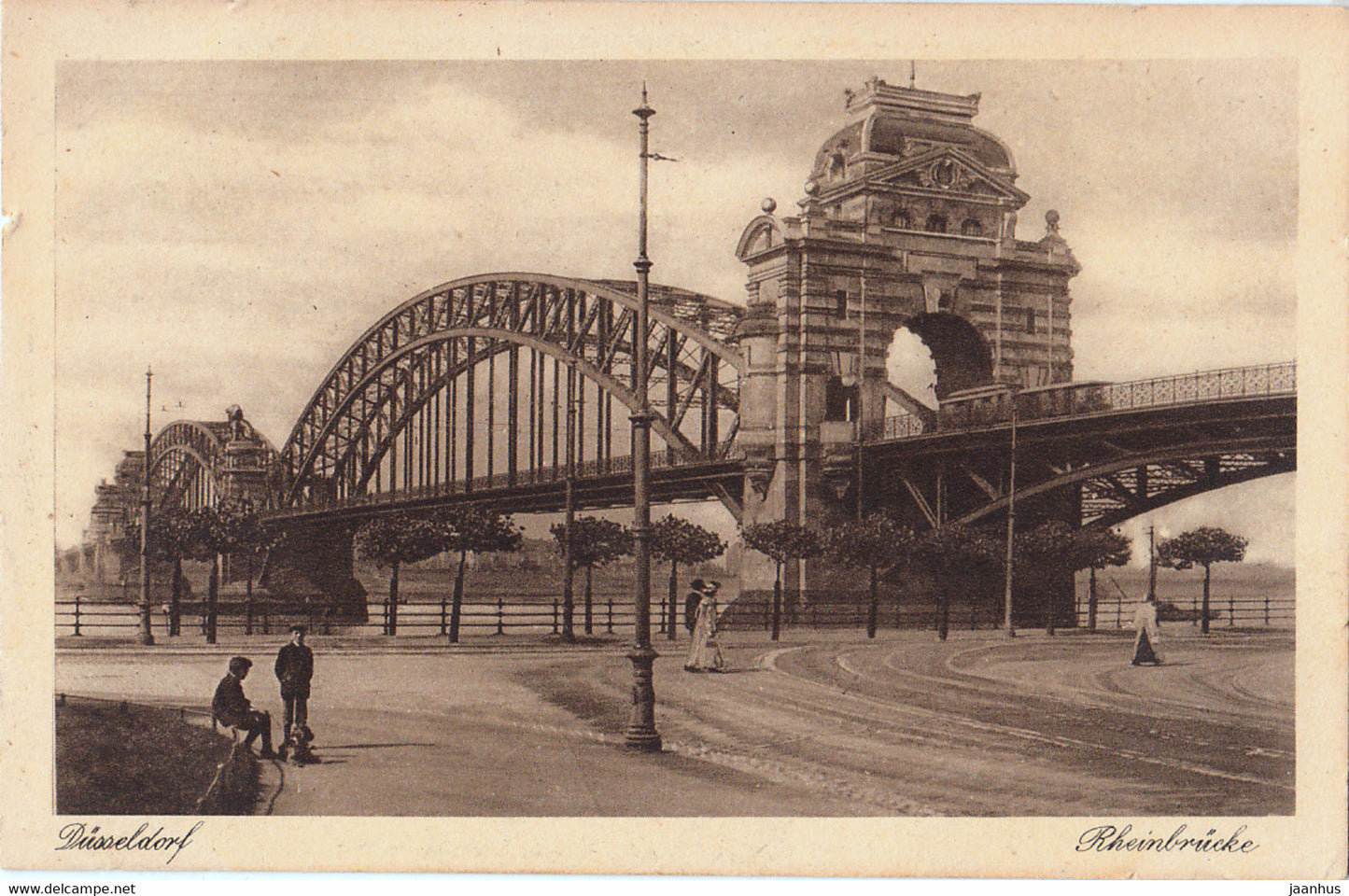 Dusseldorf - Rheinbrucke - bridge - old postcard - 342 - Germany - unused - JH Postcards