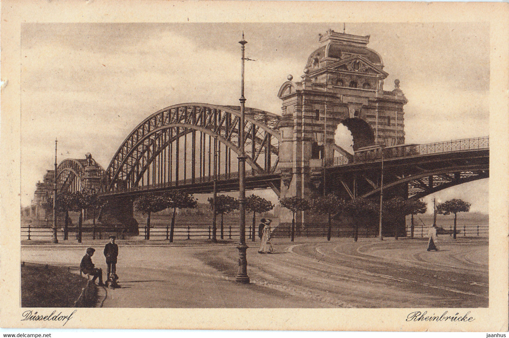Dusseldorf - Rheinbrucke - bridge - old postcard - 342 - Germany - unused - JH Postcards