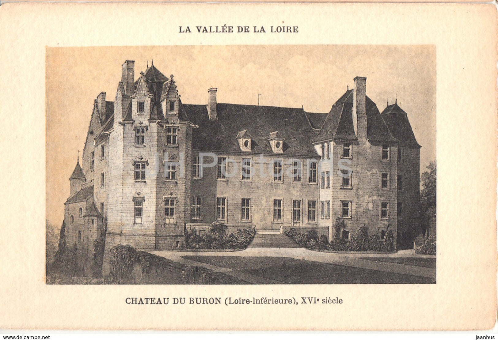 Chateau du Buron - La Vallee de la Loire - castle - old postcard - France - unused
