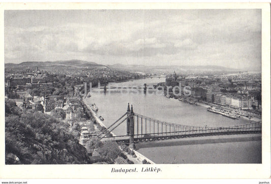 Budapest - Latkep - bridge - 44 - old postcard - Hungary - unused - JH Postcards