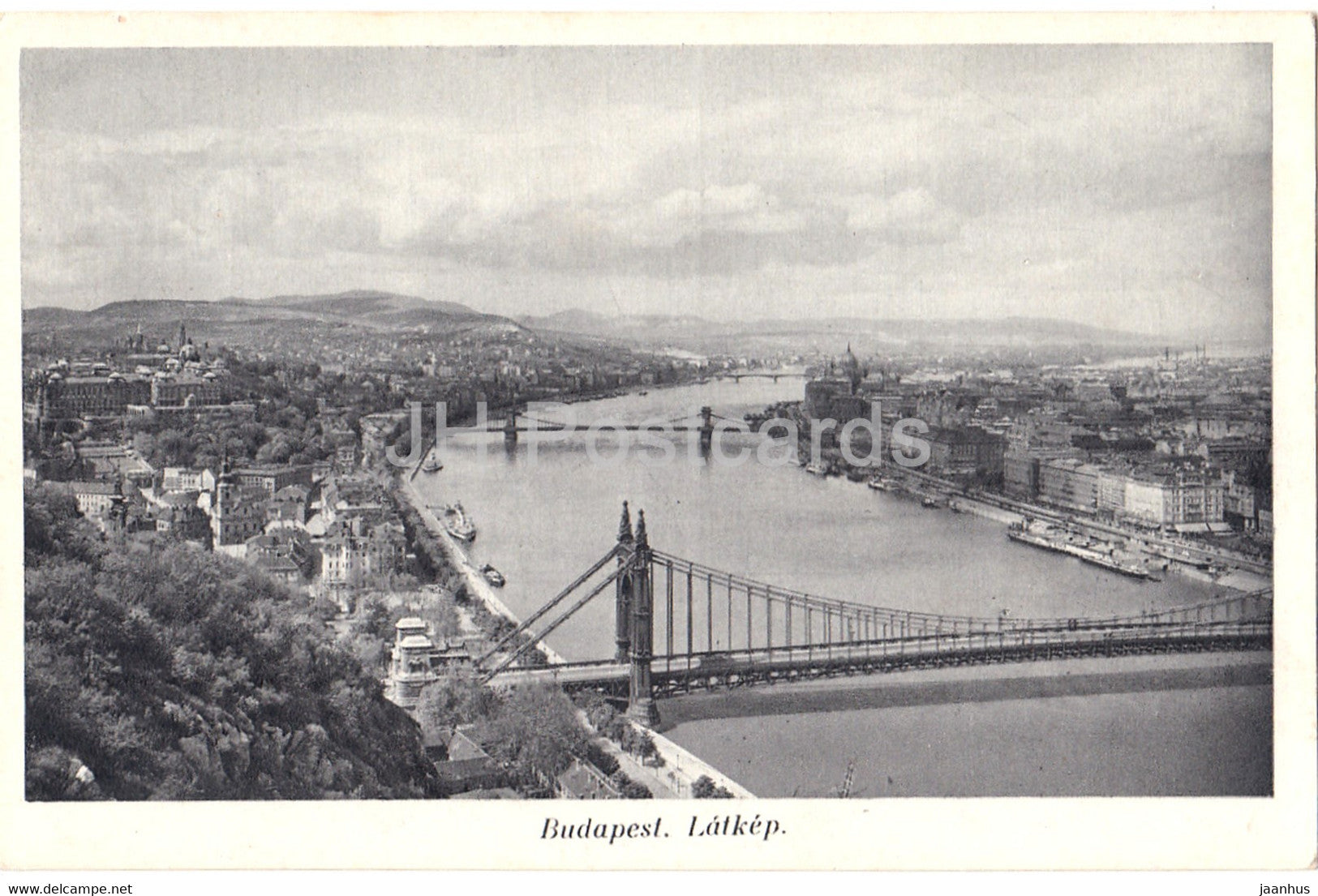 Budapest - Latkep - bridge - 44 - old postcard - Hungary - unused - JH Postcards