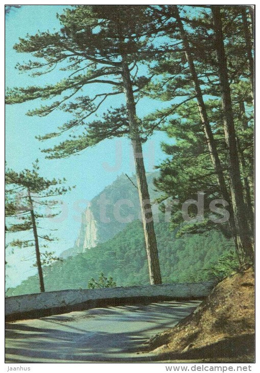 view of the Mountain Ai Petri - Crimea - Aeroflot - Ukraine USSR - unused - JH Postcards