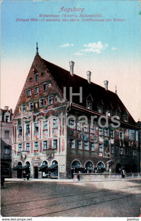 Augsburg - Weberhaus mit Fresken Malereien - old postcard - Germany - unused - JH Postcards