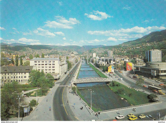 Sarajevo - XIV Olympic Winter Games 1984 - street view - 1986 - Yugoslavia - Bosnia and Herzegovina - used - JH Postcards