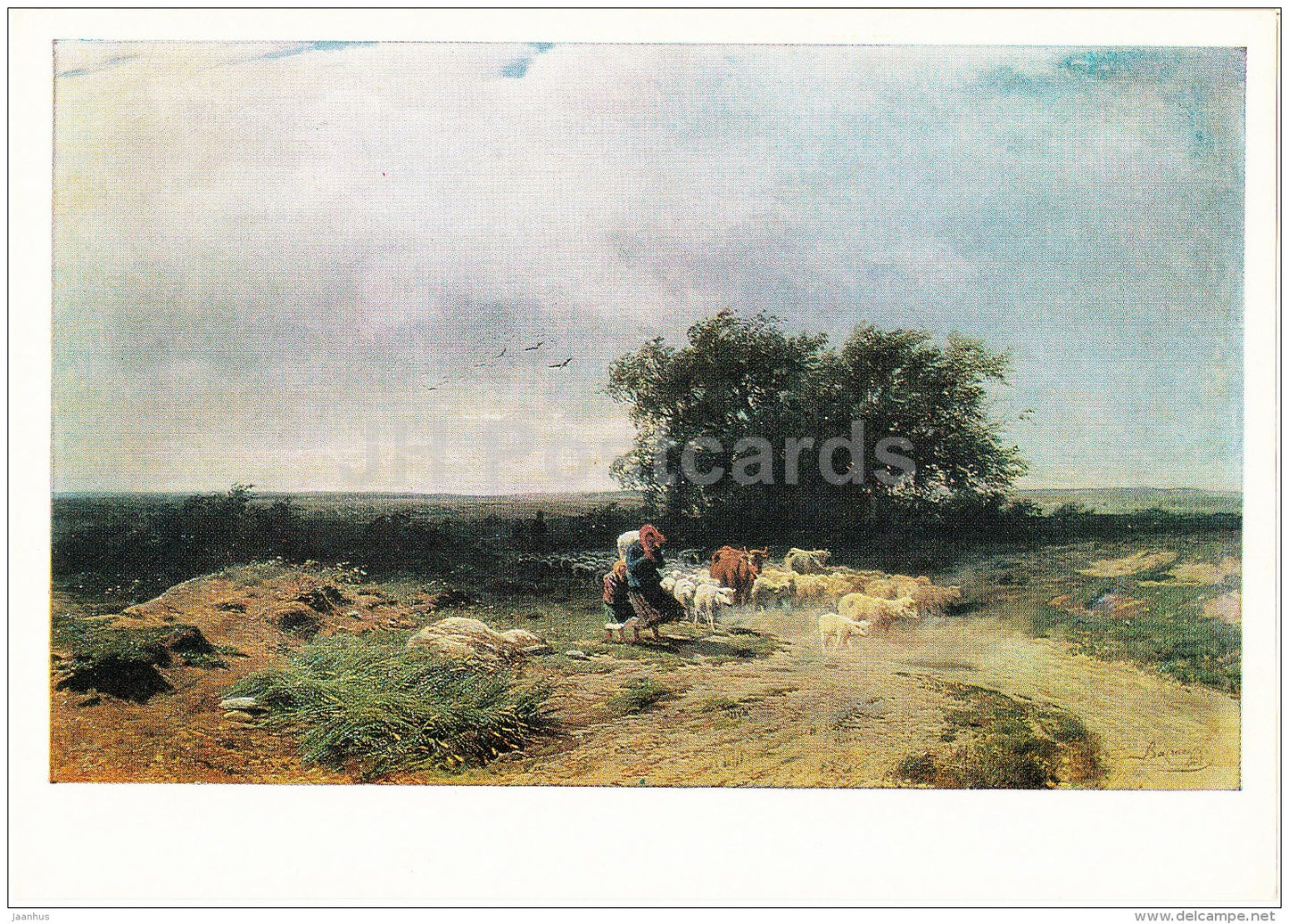 painting by F. Vasilyev - Return of the herd , 1868 - Russian art - 1978 - Russia USSR - unused - JH Postcards