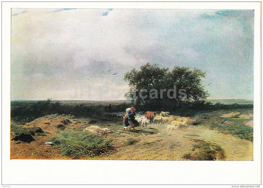 painting by F. Vasilyev - Return of the herd , 1868 - Russian art - 1978 - Russia USSR - unused - JH Postcards