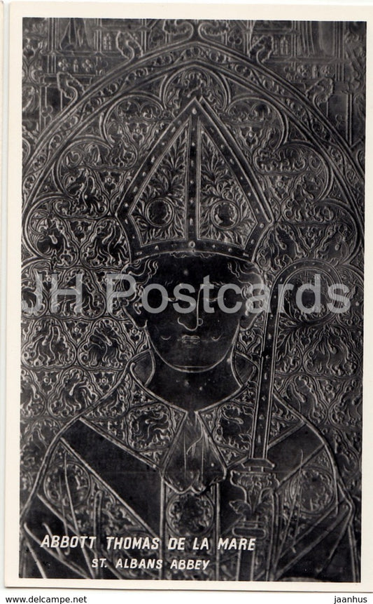 St. Albans Abbey - Abbot Thomas de la Mare - United Kingdom - England - used - JH Postcards