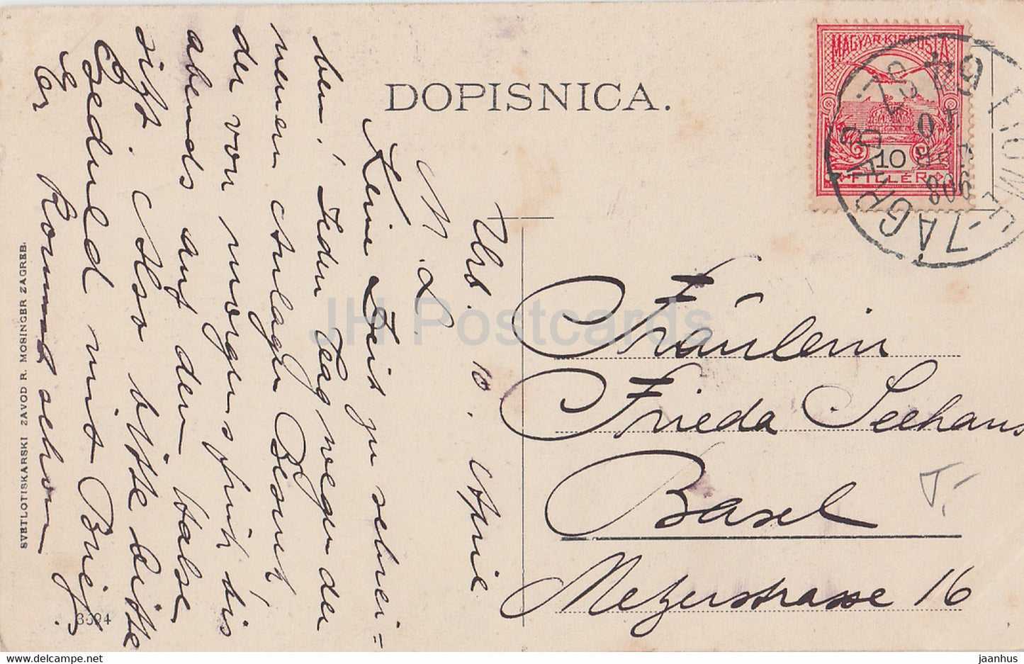 R. Mosinger - Frau - Kroatische Volkstrachten - alte Postkarte - 1910 - Kroatien - gebraucht
