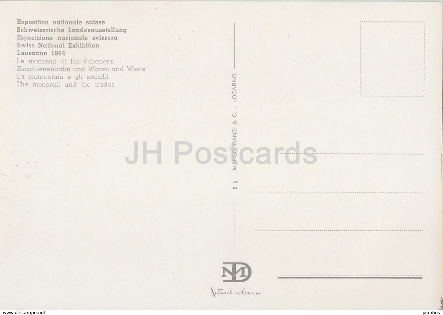 Lausanne - Exposition Nationale Suisse 1964 - Le monorail et les echanges - Switzerland - unused