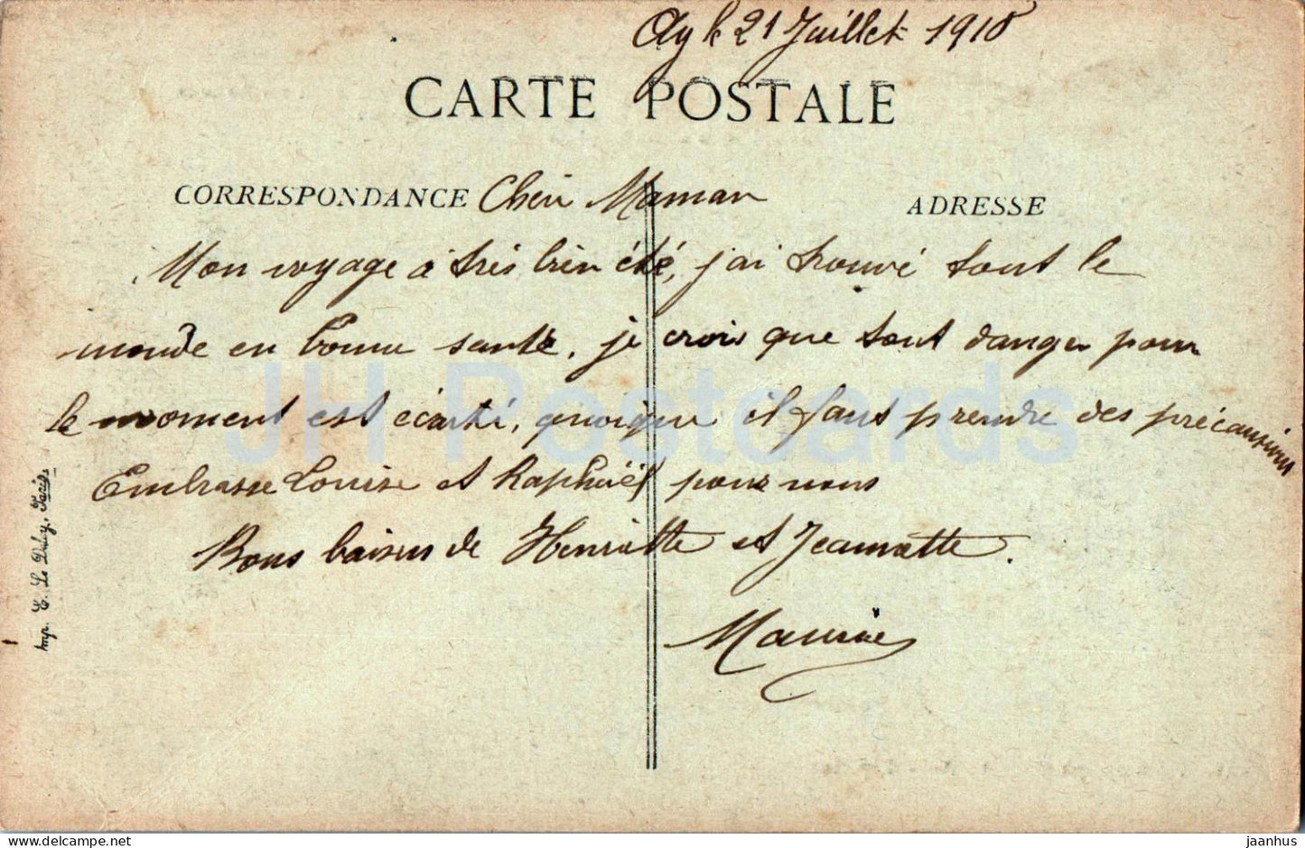 Mareuil sur Ay - Les Goisses - alte Postkarte - 1918 - Frankreich - gebraucht 