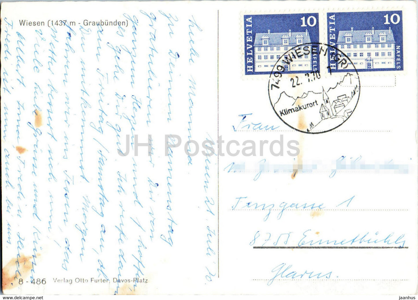 Wiesen 1437 m - Grisons - 1970 - Suisse - occasion