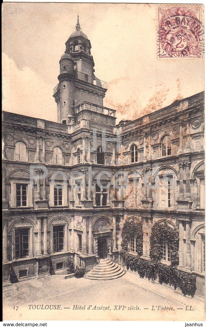 Toulouse - Hotel d'Assezat - L'Entree - 17 - 1907 - old postcard - France - used - JH Postcards