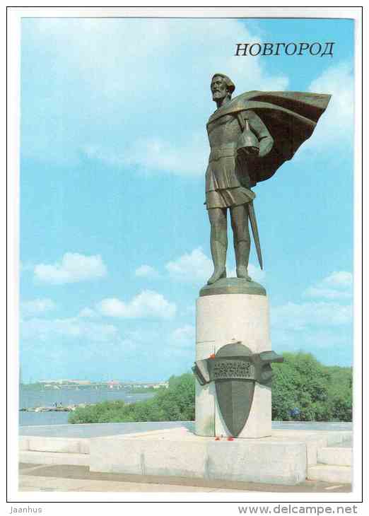 Monument of Alexander Nevsky - Novgorod - 1988 - Russia USSR - unused - JH Postcards
