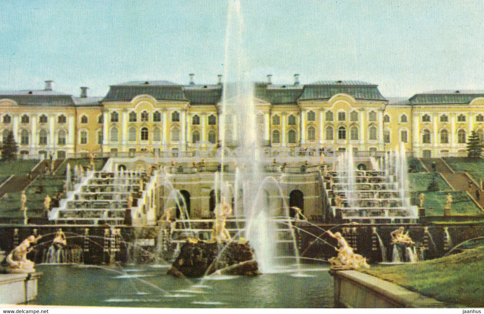 Petrodvorets - Great Palace and the Great Cascade - 1966 - Russia USSR - unused - JH Postcards
