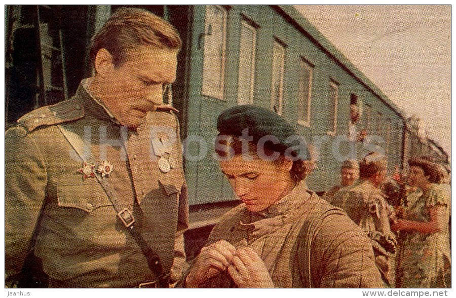 Way to Home - actor A. Mikhaylov , actress Y. Vasilyeva - train - Movie - Film - soviet - 1984 - Russia USSR - unused - JH Postcards