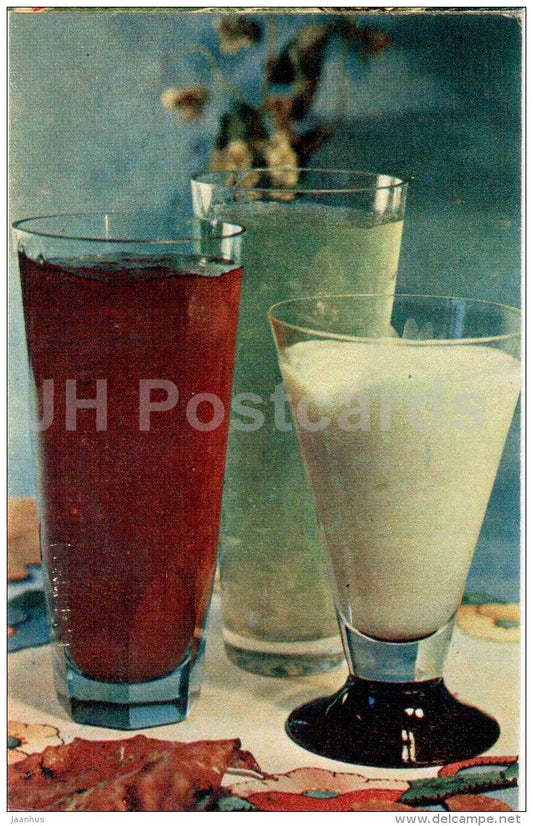 berry and milk jelly - Food for Children - dishes  - cuisine - 1972 - Russia USSR - unused - JH Postcards