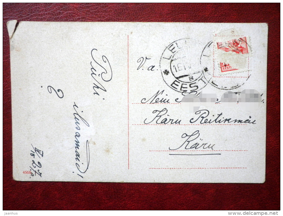 Easter Greeting Card - boy - eggs - 4568 - circulated in 1927 - Estonia - used - JH Postcards