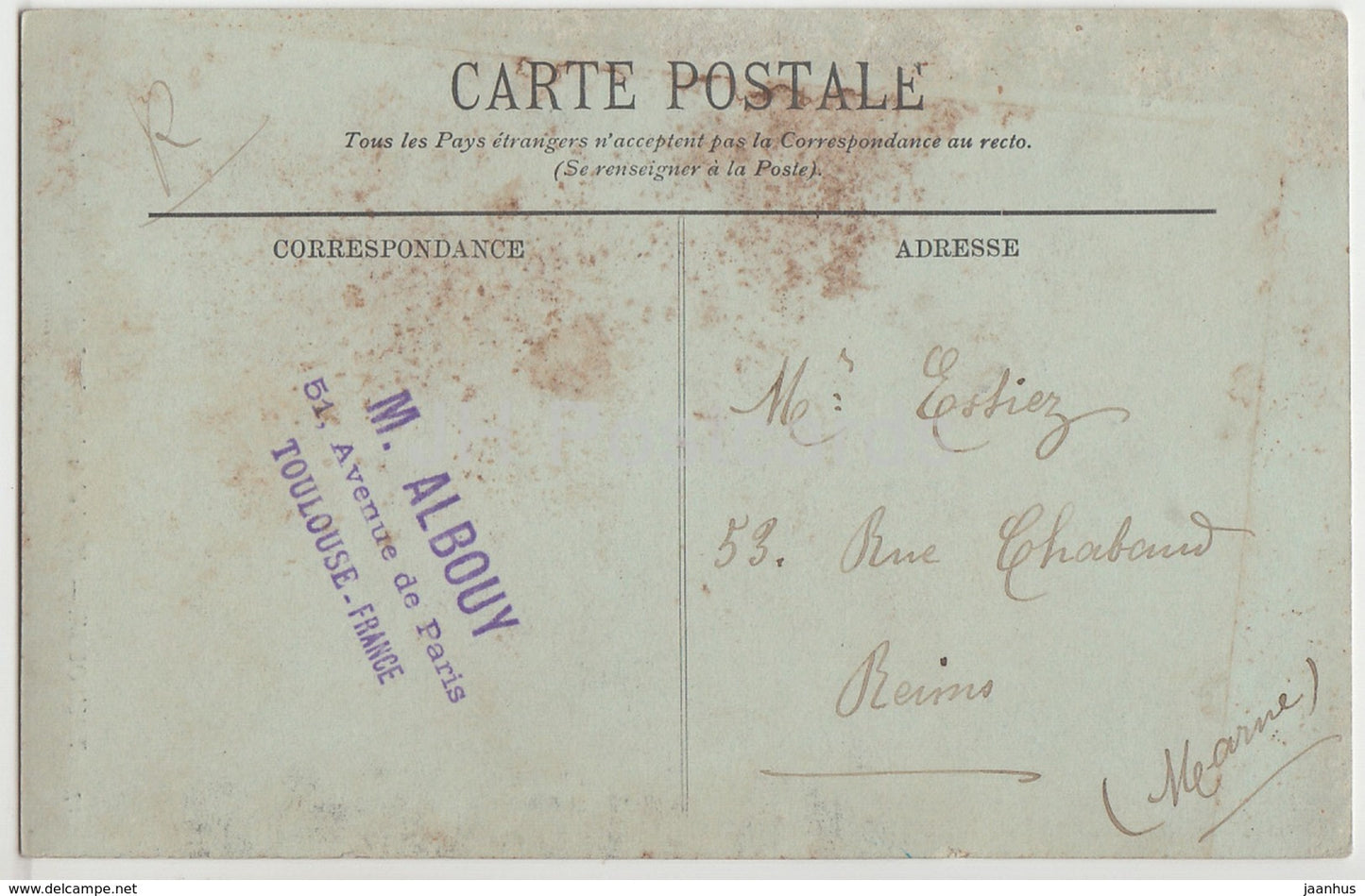 Toulouse - Hotel d'Assezat - L'Entree - 17 - 1907 - old postcard - France - used