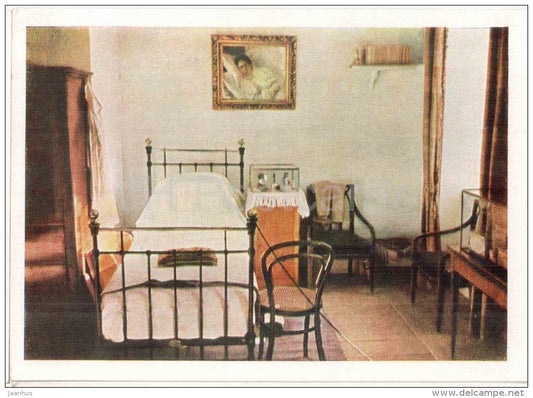 House Museum of Tolstoy . Bedroom - Home of Russian Writer Leo Tolstoy - Yasnaya Polyana - 1963 - Russia USSR - unused - JH Postcards