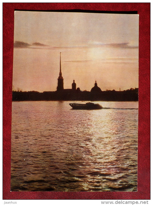 St. Peter and Paul Fortress - passenger boat - Leningrad - St. Petersburg - 1966 - Russia USSR - unused - JH Postcards