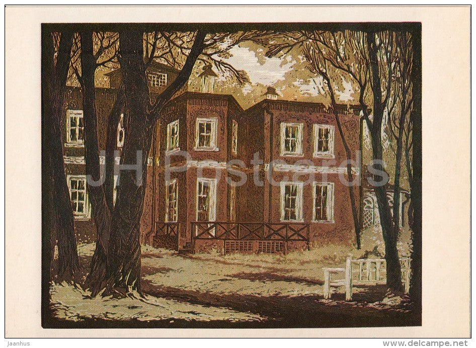 illustration by V. Ptashinsky - Muranovo - Bratynsky - Literary places in Russia - Russia USSR - 1982 - unused - JH Postcards