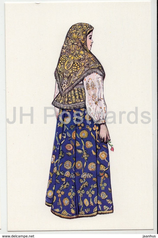 Woman Clothes - Nizhny Novgorod Province - Russian Folk Costumes - 1969 - Russia USSR - unused - JH Postcards