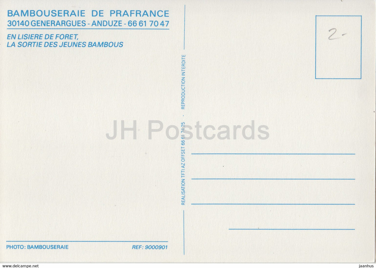 Bambouseraie de Prafrance - En Lisiere de Foret - Bambus - Frankreich - unbenutzt